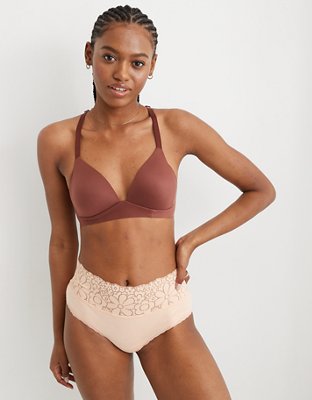 Aerie Real Sunnie Full Coverage Bra Size 38D Beige Underwire Seamless New