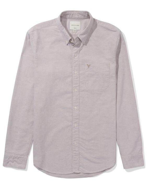 AE Slim Fit Solid Oxford Button-Up Shirt