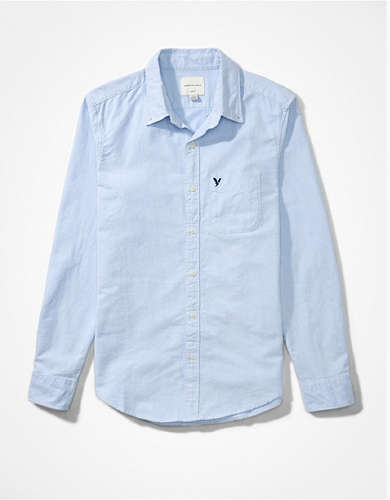 AE Camisa Oxford Slim Fit de color liso con botones