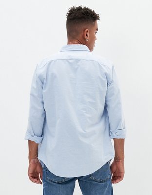 AE Camisa Oxford Slim Fit de color liso con botones