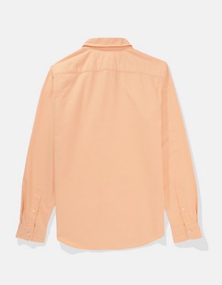 Мужские рубашки American Eagle AE Slim Fit Oxford Button-Up Shirt — фото 4