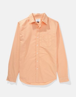 Мужские рубашки American Eagle AE Slim Fit Oxford Button-Up Shirt — фото 3