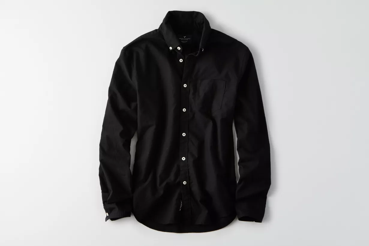 AE Long Sleeve Oxford Button Up Shirt