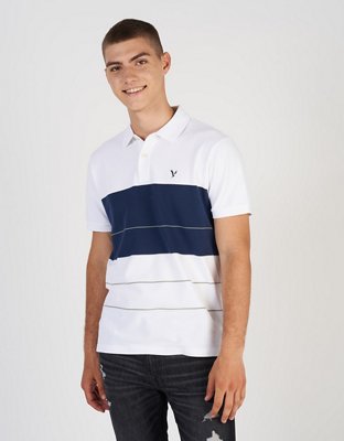 AE Camisa polo rayada con icono