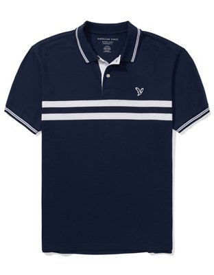 Мужские рубашки American Eagle AE Striped Icon Polo Shirt — фото 3