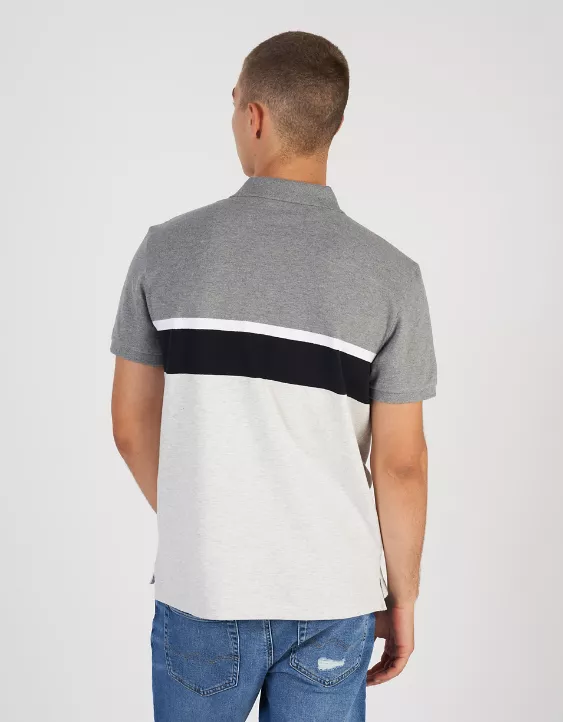 AE Striped Colorblock Icon Polo Shirt