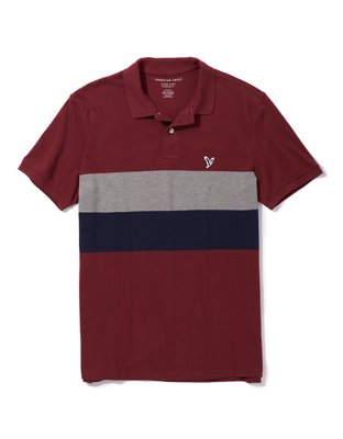 AE Striped Pique Polo Shirt