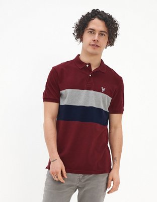 AE Striped Pique Polo Shirt