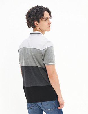 AE Striped Pique Polo Shirt