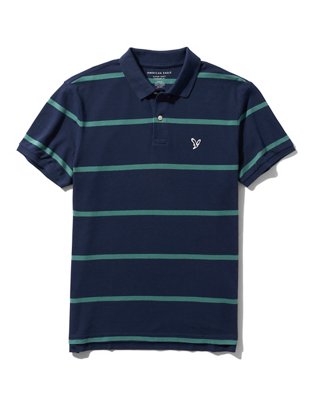 Мужские рубашки American Eagle AE Striped Polo Shirt — фото 3