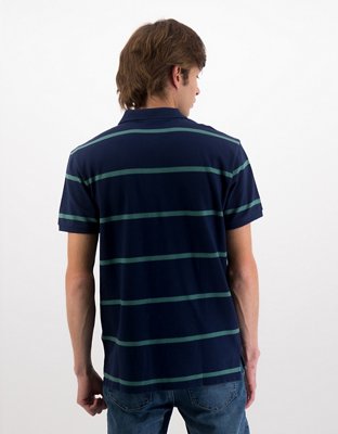 Мужские рубашки American Eagle AE Striped Polo Shirt — фото 2