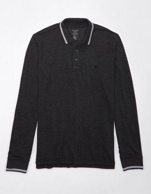 Мужские рубашки American Eagle AE Long-Sleeve Polo Shirt — фото 4