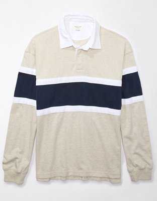 Мужские топы American Eagle AE Long-Sleeve Rugby Polo — фото 3