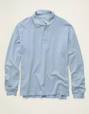 AE Standard Fit Long-Sleeve Pique Polo Shirt