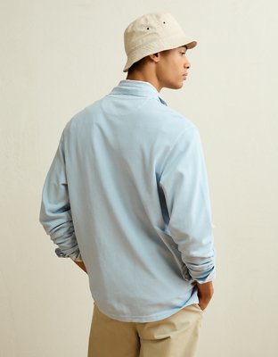 AE Standard Fit Long-Sleeve Pique Polo Shirt