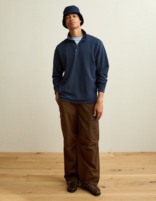AE Standard Fit Long-Sleeve Pique Polo Shirt