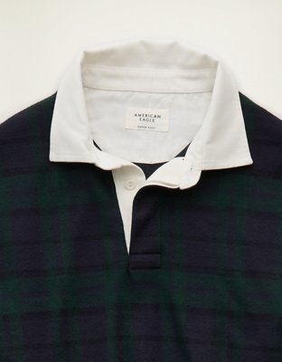AE Camisa de rugby de fit recto