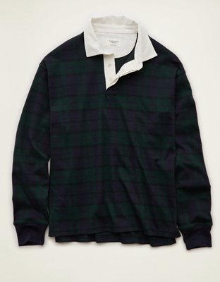 AE Camisa de rugby de fit recto