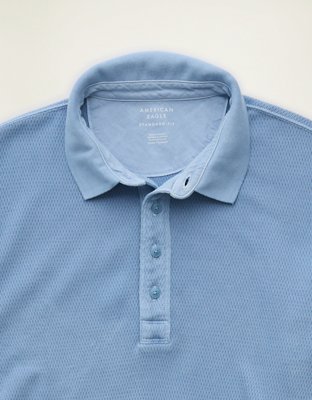 AE Standard Fit Long-Sleeve Thermal Polo Shirt