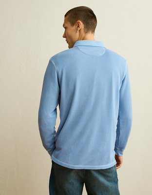 AE Standard Fit Long-Sleeve Thermal Polo Shirt