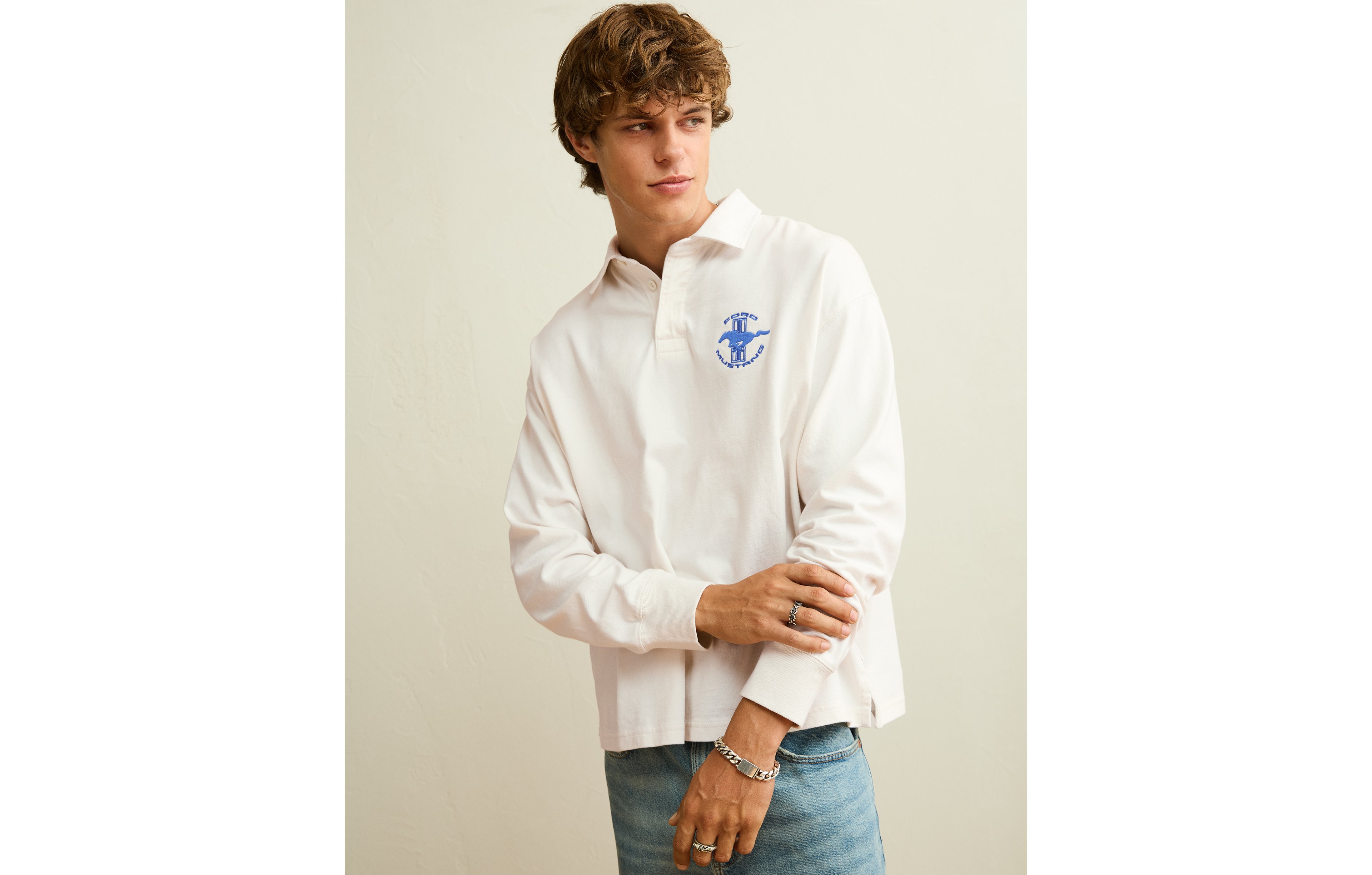 AE Boxy Fit Ford Graphic Rugby Shirt