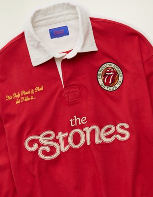 AE Boxy Fit Rolling Stones Graphic Rugby Shirt