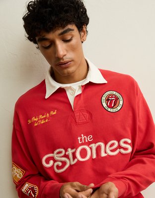 AE Boxy Fit Rolling Stones Graphic Rugby Shirt