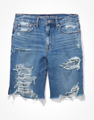 Женские джинсы American Eagle AE Dreamy Drape Denim Low-Rise Baggy Bermuda Short — фото 3