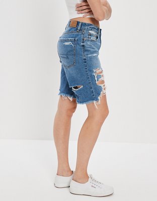 Женские джинсы American Eagle AE Dreamy Drape Denim Low-Rise Baggy Bermuda Short — фото 5