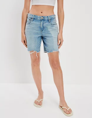 AE Dreamy Drape Denim Low-Rise Baggy Short