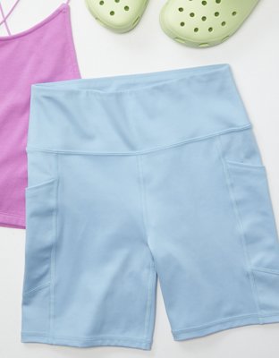 Womens Light Blue Cotton Cycling Shorts