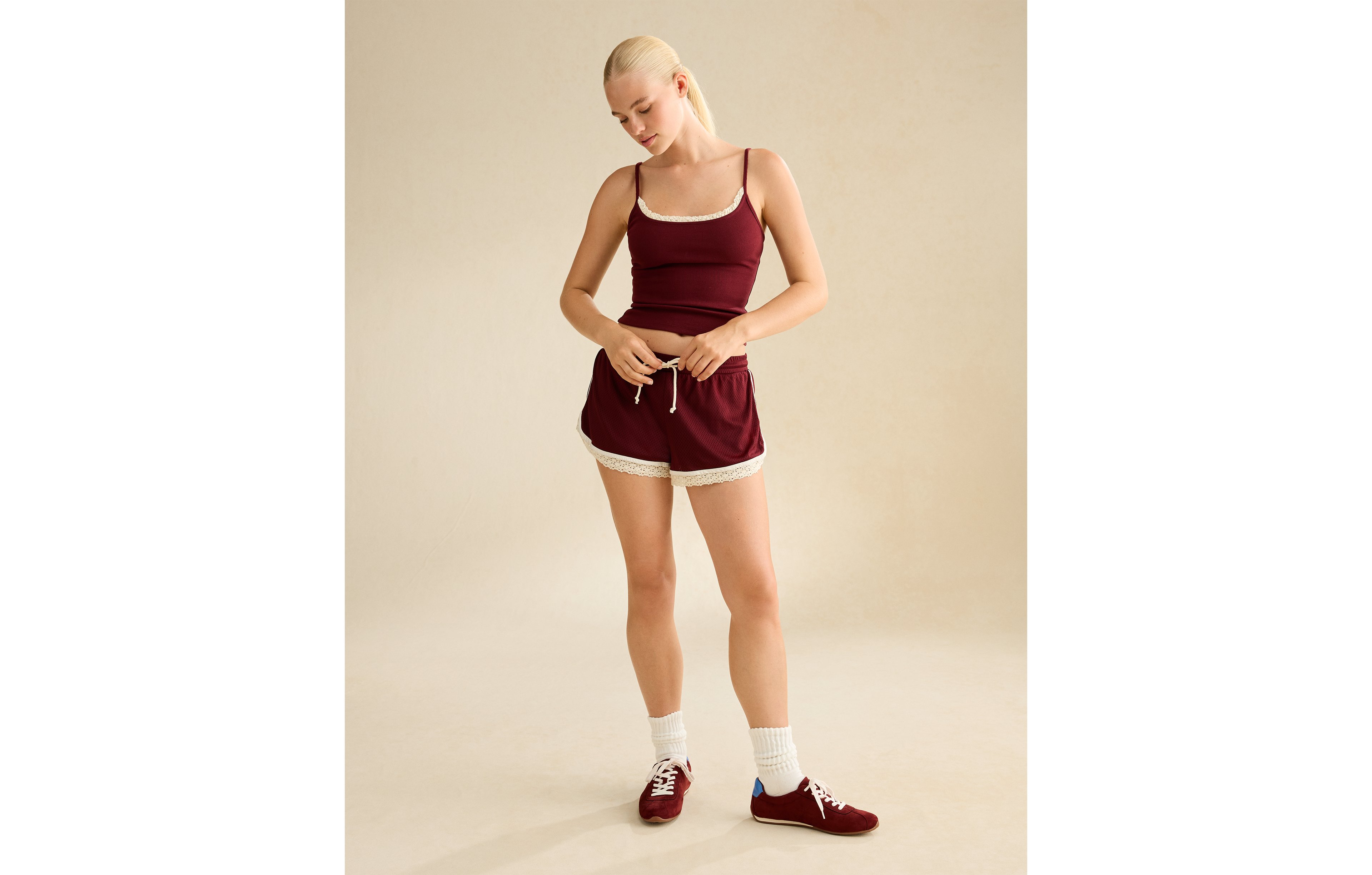 AE Lace Trim Mesh Short