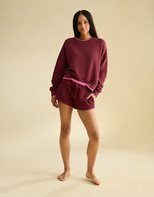 Женские шорты American Eagle AE Twice As Nice Sweat Short, цвет: Бордо — фото 5