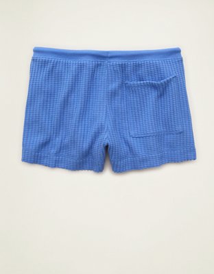 Женские шорты American Eagle AE Big Hug Waffle, цвет: Яркий синий — фото 4