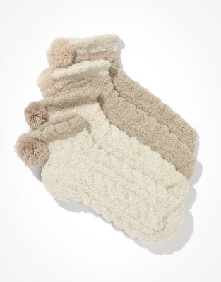 Lemon Cable Pom Pom Socks 2-Pack