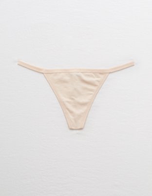 beige thong underwear