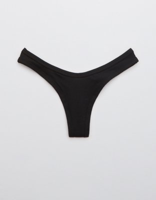 Aerie Ribbed High Cut Thong Underwear