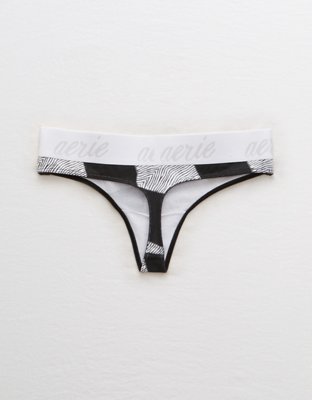 Aerie Real Soft® Stretch Cotton Logo Thong Underwear