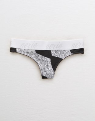 Aerie Real Soft® Stretch Cotton Logo Thong Underwear