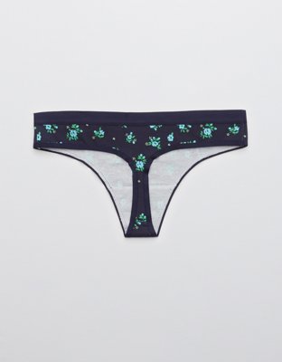 Трусы-стринги Elastic, хлопок, цветочный принт — Aerie — фото 3