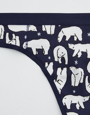 Aerie Cotton Flat Elastic Thong Underwear