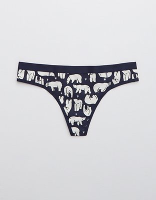 Aerie Cotton Flat Elastic Thong Underwear
