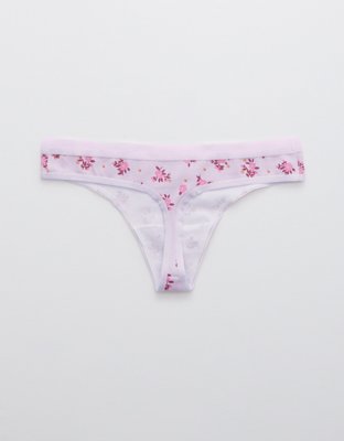 Aerie Cotton Flat Elastic Thong Underwear