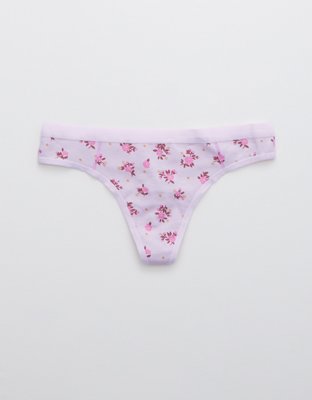 Aerie Cotton Flat Elastic Thong Underwear