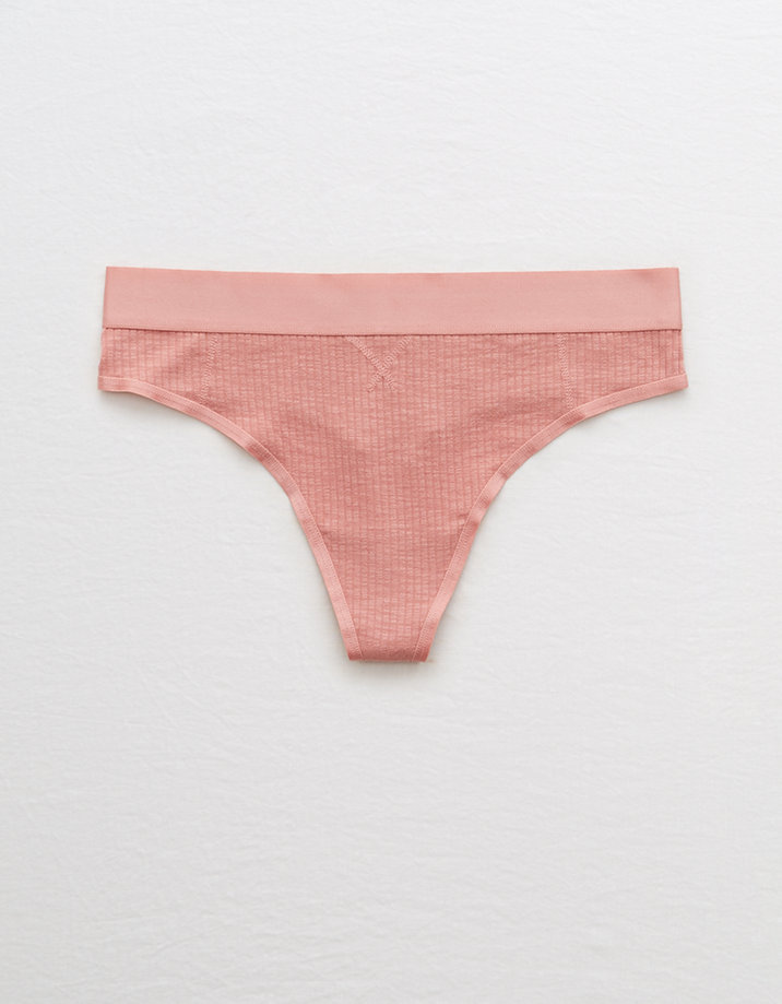 Aerie Ribbed High Waisted Thong Underwear