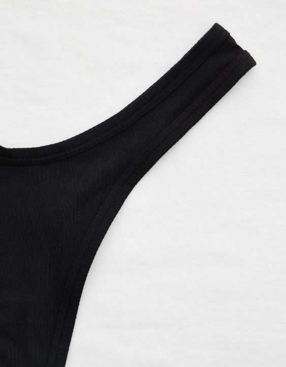 Aerie Ribbed High Cut Thong Underwear