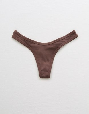 Aerie Ribbed High Cut Thong Underwear