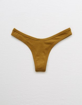 Aerie Ribbed High Cut Thong Underwear