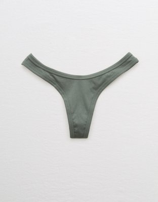 Aerie Ribbed High Cut Thong Underwear
