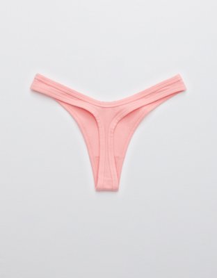 Aerie Ribbed High Cut Thong Underwear